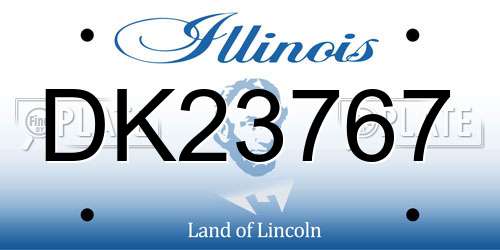 DK23767 Illinois License Plate
