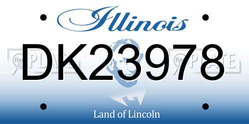 DK23978 Illinois License Plate