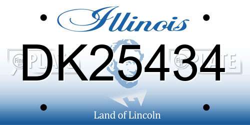 DK25434 Illinois License Plate