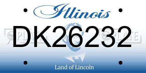 DK26232 Illinois License Plate