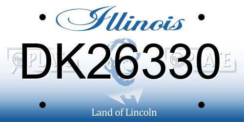 DK26330 Illinois License Plate