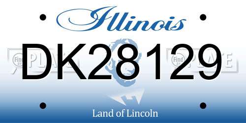 DK28129 Illinois License Plate