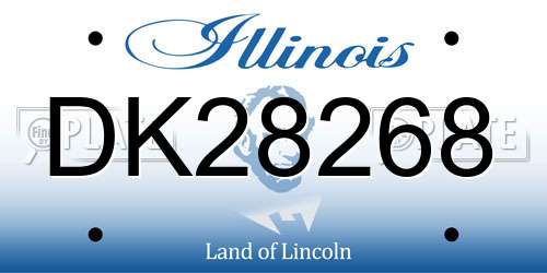DK28268 Illinois License Plate