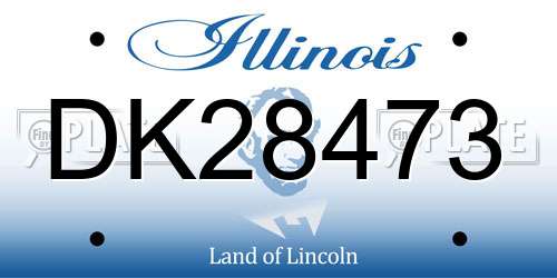 DK28473 Illinois License Plate
