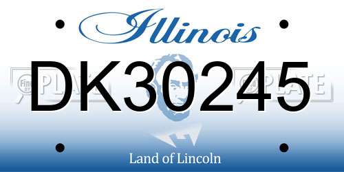 DK30245 Illinois License Plate