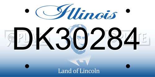 DK30284 Illinois License Plate