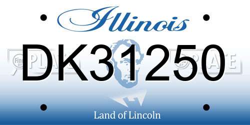 DK31250 Illinois License Plate
