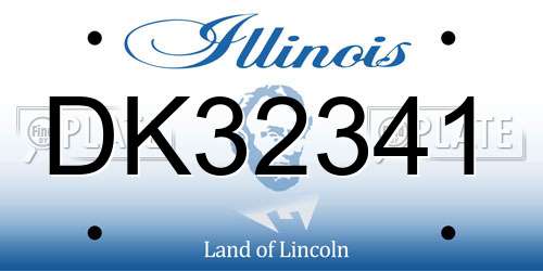 DK32341 Illinois License Plate