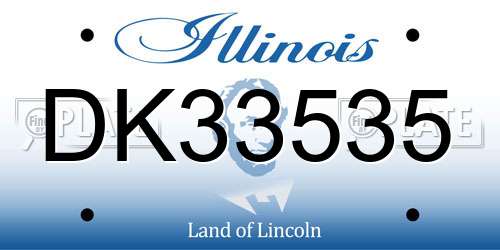 DK33535 Illinois License Plate