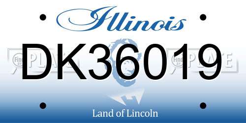 DK36019 Illinois License Plate