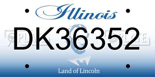 DK36352 Illinois License Plate