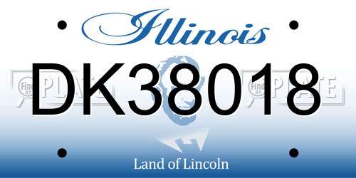 DK38018 Illinois License Plate