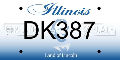 DK387 Illinois License Plate
