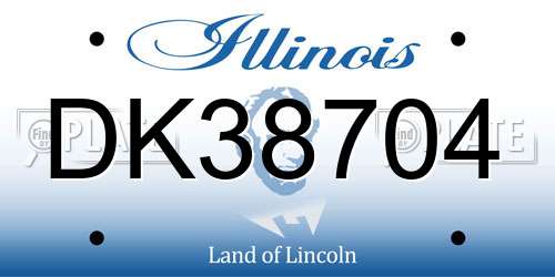 DK38704 Illinois License Plate