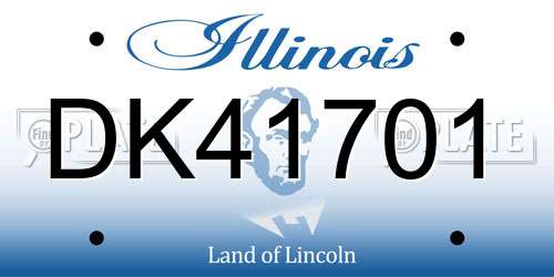 DK41701 Illinois License Plate
