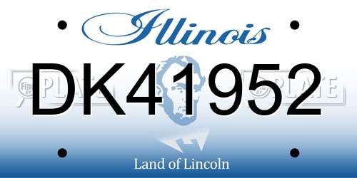 DK41952 Illinois License Plate