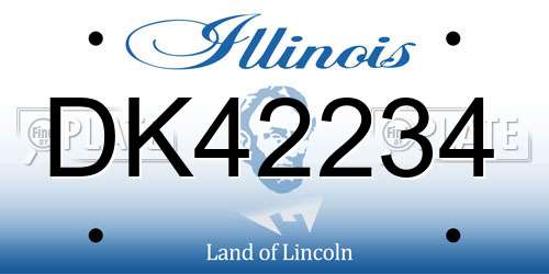 DK42234 Illinois License Plate