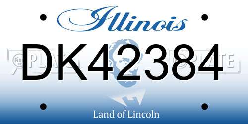 DK42384 Illinois License Plate