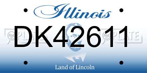 DK42611 Illinois License Plate