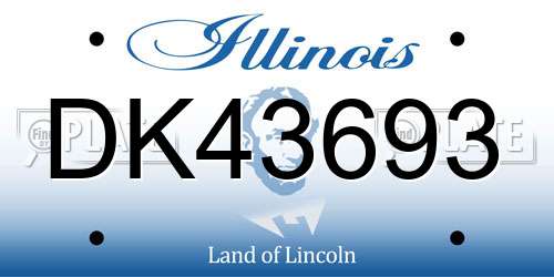 DK43693 Illinois License Plate
