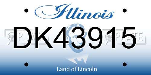 DK43915 Illinois License Plate