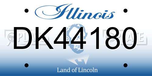 DK44180 Illinois License Plate