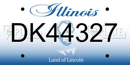 DK44327 Illinois License Plate