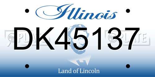 DK45137 Illinois License Plate