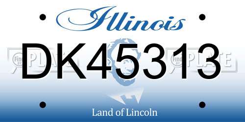 DK45313 Illinois License Plate