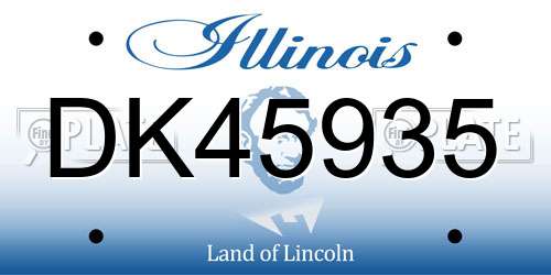 DK45935 Illinois License Plate