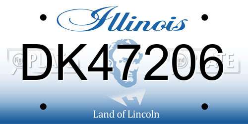 DK47206 Illinois License Plate
