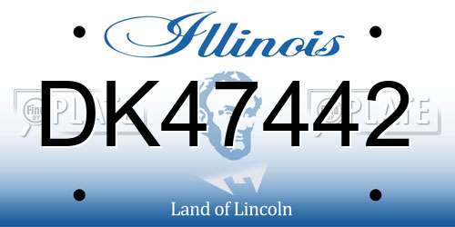 DK47442 Illinois License Plate
