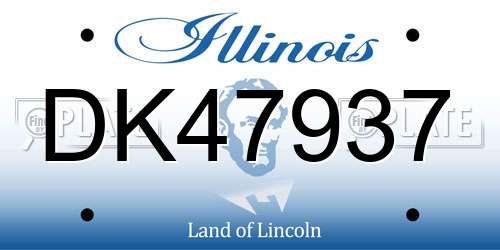DK47937 Illinois License Plate