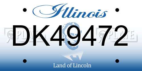 DK49472 Illinois License Plate