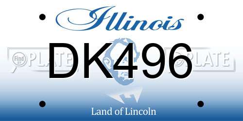 DK496 Illinois License Plate