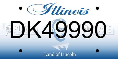 DK49990 Illinois License Plate