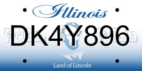DK4Y896 Illinois License Plate