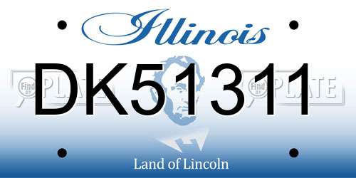 DK51311 Illinois License Plate