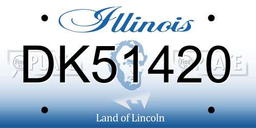 DK51420 Illinois License Plate