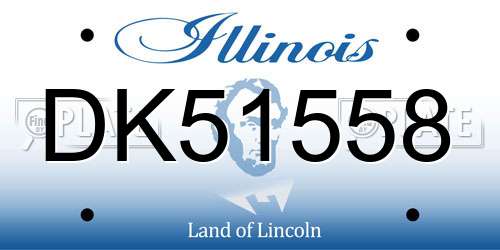 DK51558 Illinois License Plate