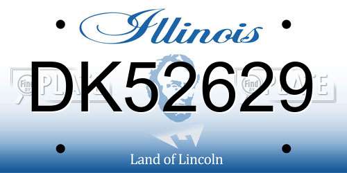 DK52629 Illinois License Plate