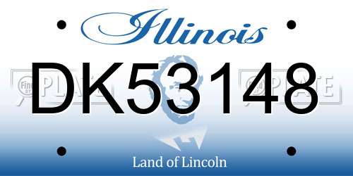 DK53148 Illinois License Plate