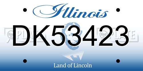 DK53423 Illinois License Plate