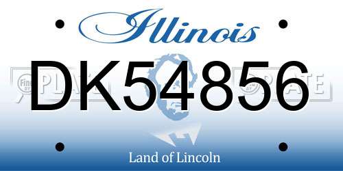 DK54856 Illinois License Plate