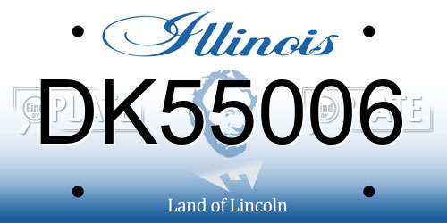 DK55006 Illinois License Plate