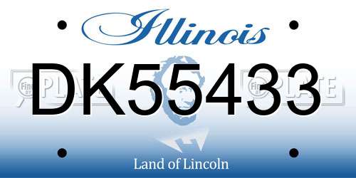 DK55433 Illinois License Plate