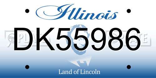 DK55986 Illinois License Plate