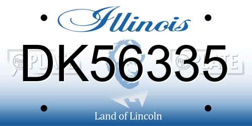 DK56335 Illinois License Plate