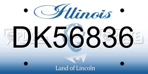 DK56836 Illinois License Plate