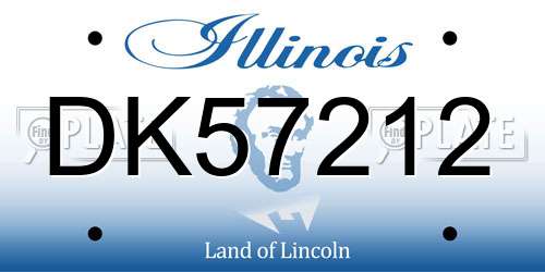 DK57212 Illinois License Plate